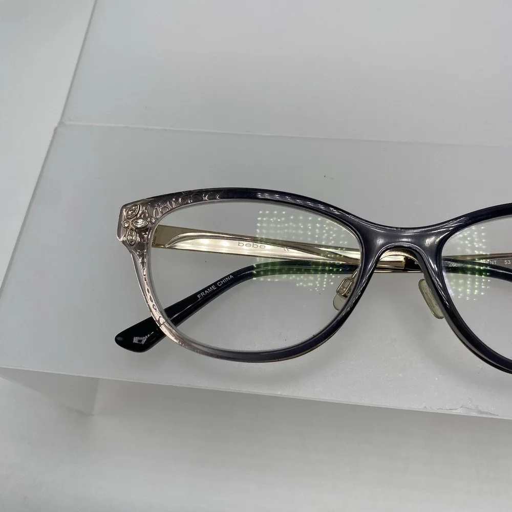 Bebe Eyeglasses Women FRAME ONLY BB5168 Cat Eye 53-17-140 Jet Gradient 536